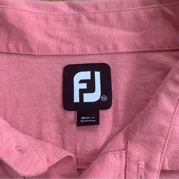 Footjoy Golf Shirt Polo Pink 2XL Pocketed - Picture 3 of 7